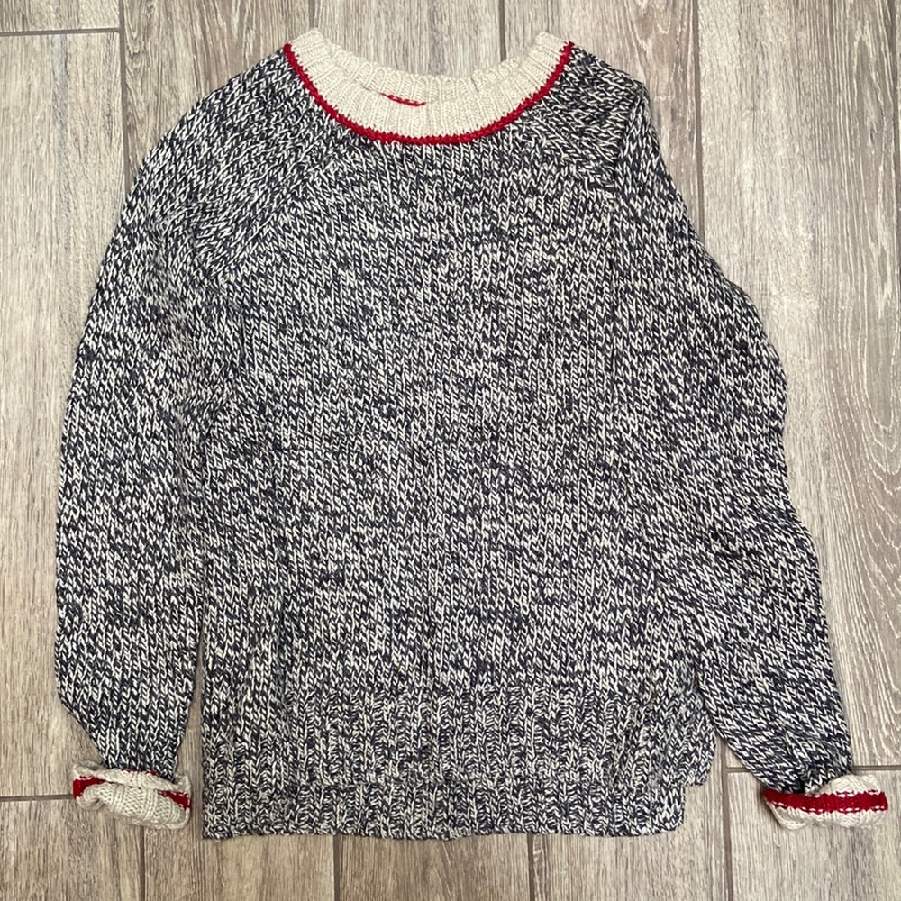 Knit Crew-neck Salt and Pepper Roots Sweater